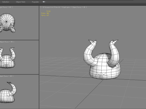 Cartoon Horned demon head 3D Model