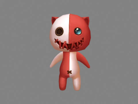 Monstro de boneca de terror de desenho animado Modelo 3D