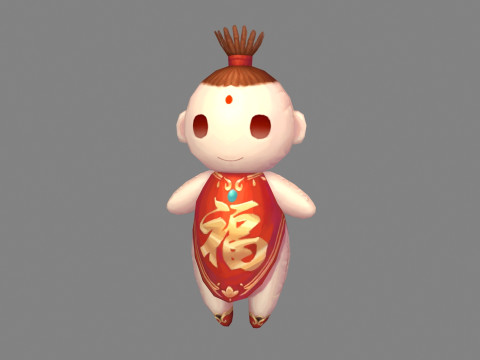 Chinese doll - Cartoon horror doll monster 3D 모델