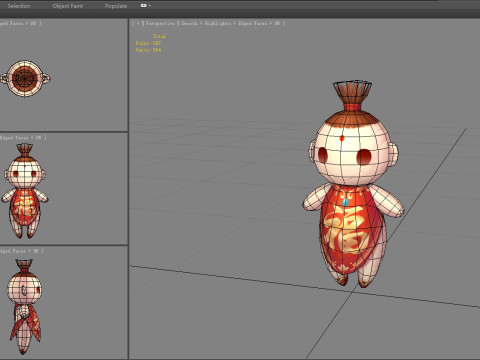 Chinese doll - Cartoon horror doll monster Model 3D