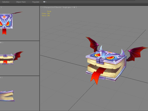 Cartoon magic book monster 3D Модель
