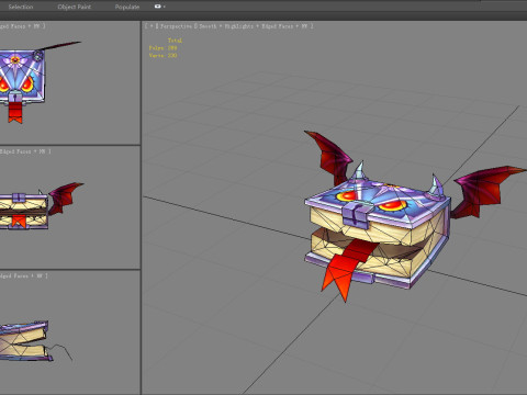 Cartoon magic book monster 3D Модель
