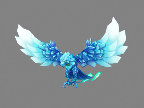 Cartoon ice bird monster Modelo 3D
