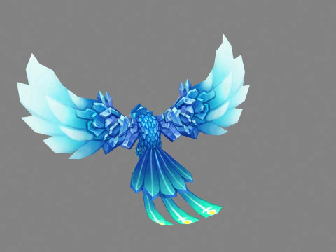Cartoon ice bird monster 3D Model
