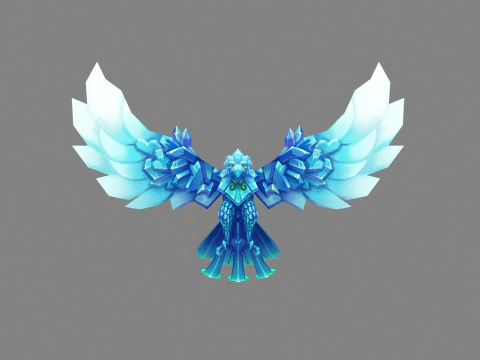 Cartoon ice bird monster 3D Model