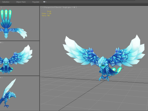 Cartoon ice bird monster Modelo 3D