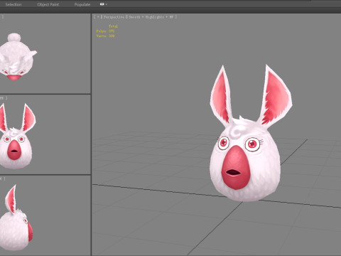 Cartoon chicken head bunny monster 3Dモデル