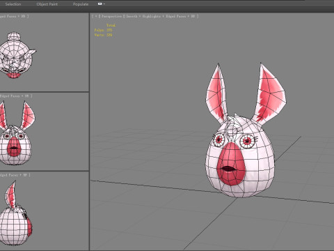 Cartoon chicken head bunny monster 3Dモデル