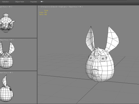 Cartoon chicken head bunny monster 3Dモデル