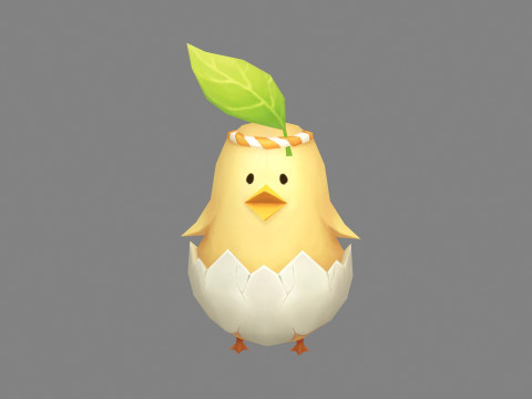 Cartoon new born chick - newborn bird Modelo 3D