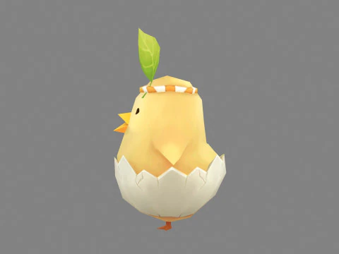 Cartoon new born chick - newborn bird 3D Model