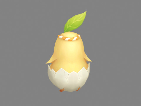Cartoon new born chick - newborn bird Modèle 3D