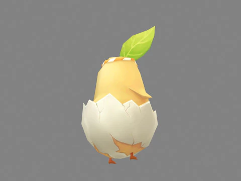 Cartoon new born chick - newborn bird 3D Model