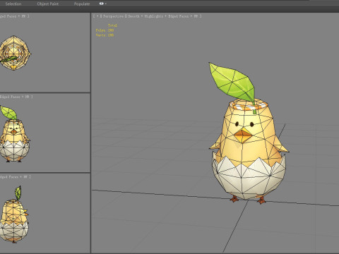 Cartoon new born chick - newborn bird Modèle 3D