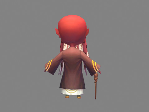 Cartoon octopus master - squid monster Model 3D
