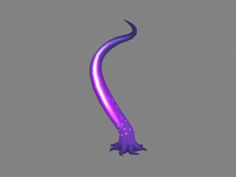 Cartoon Purple Tentacle - Sea monster 3D मॉडल