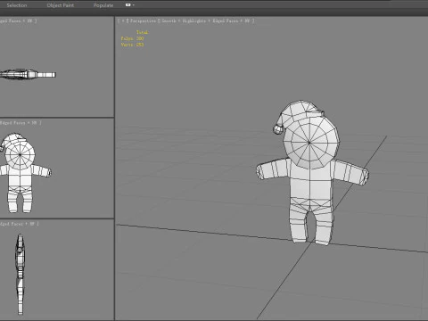 Cartoon gingerbread man in santa hat 3D Model