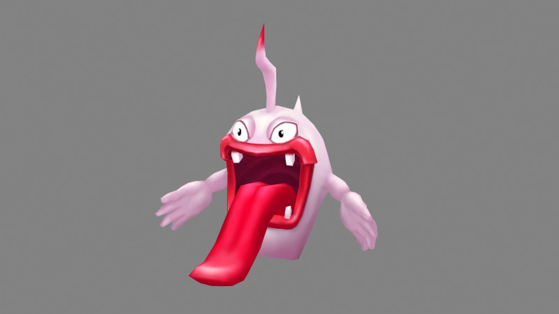 Cartoon monster with long tongue and big mouth Modèle 3D .c4d .max .obj .3ds .fbx .stl .blend 