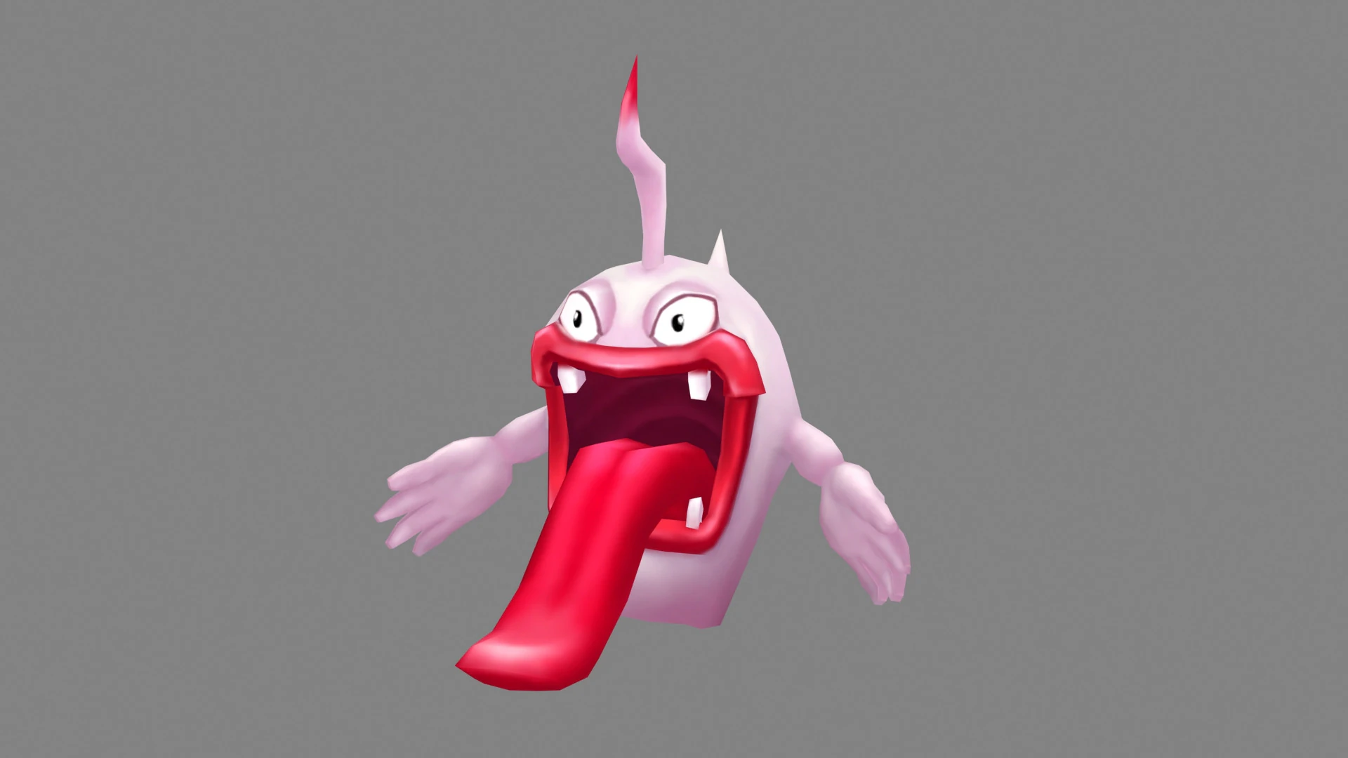Cartoon monster with long tongue and big mouth 3D Model .c4d .max .obj .3ds .fbx .stl .blend
