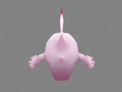 Cartoon monster with long tongue and big mouth 3D Model