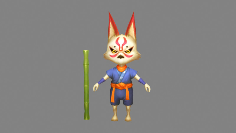 Cartoon fox monster 3D Модель .c4d .max .obj .3ds .fbx .stl .blend 