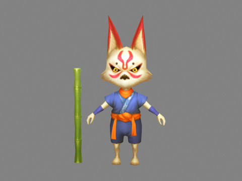 Cartoon fox monster 3D 모델