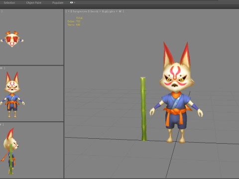 Cartoon fox monster 3D Модель