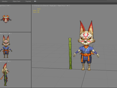 Cartoon fox monster 3D Модель