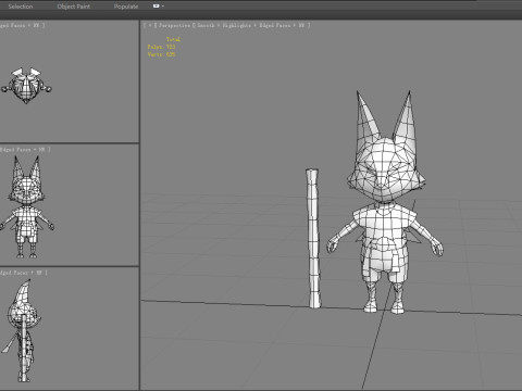 Cartoon fox monster 3D Модель