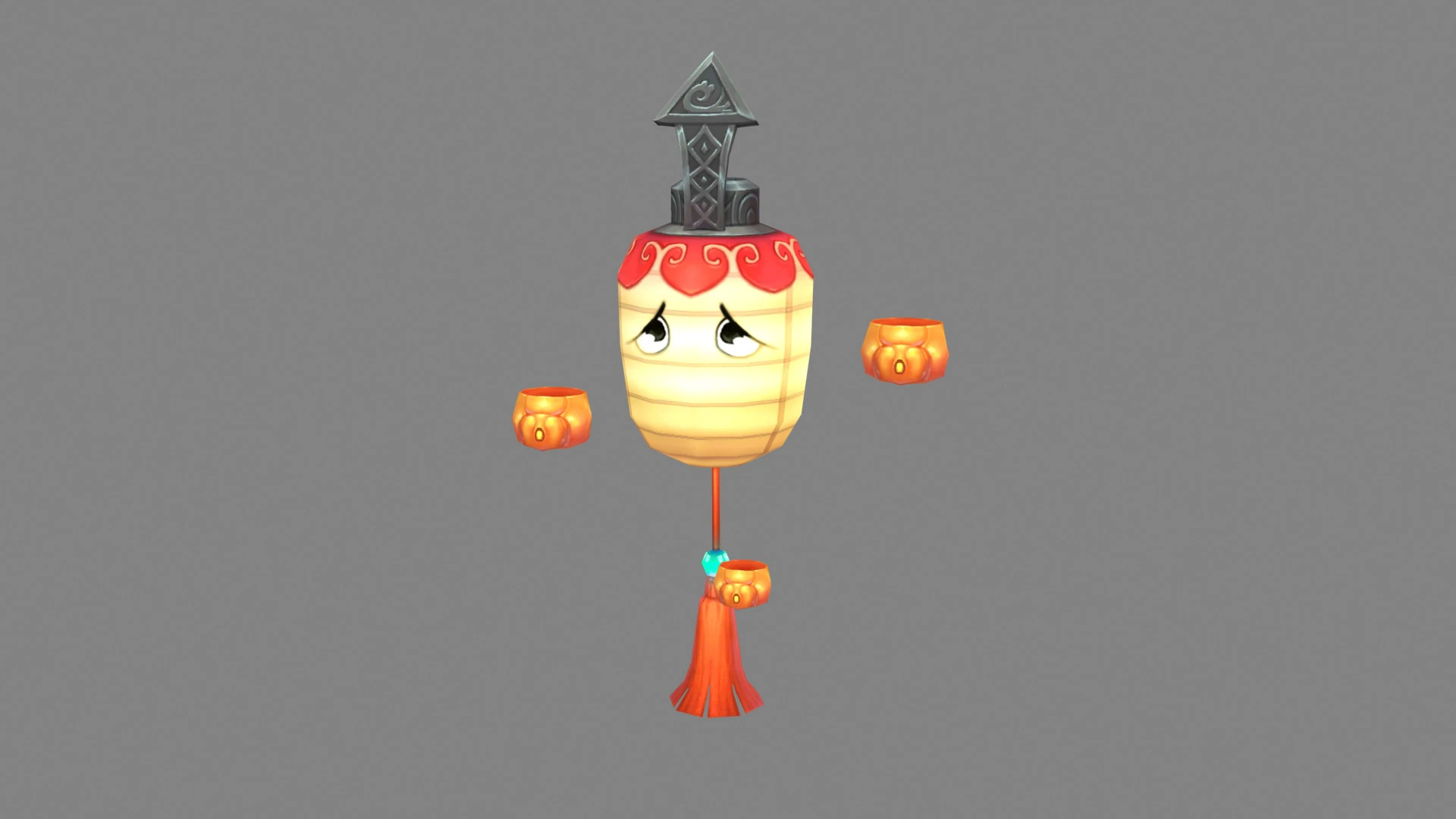 Cartoon Lantern character 3D Model .c4d .max .obj .3ds .fbx .stl .blend 