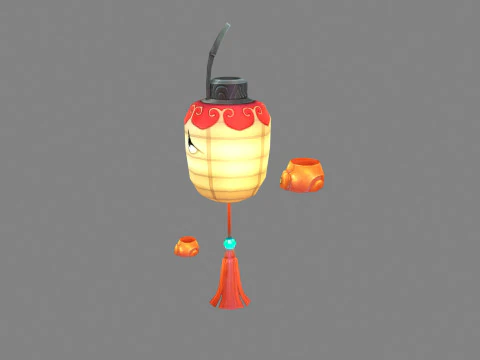 Cartoon Lantern character 3D Model