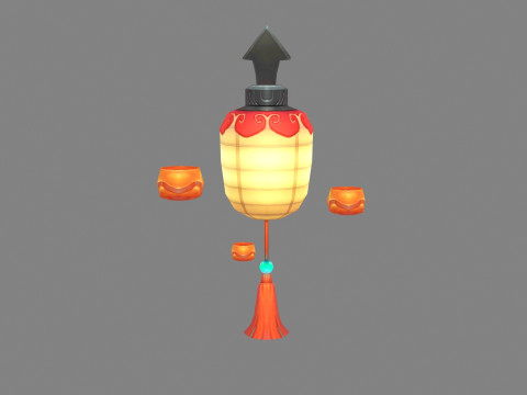 Cartoon Lantern character Model 3D