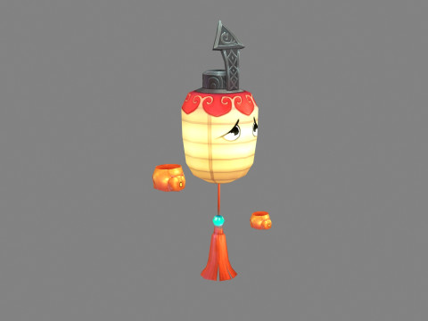 Cartoon Lantern character Model 3D