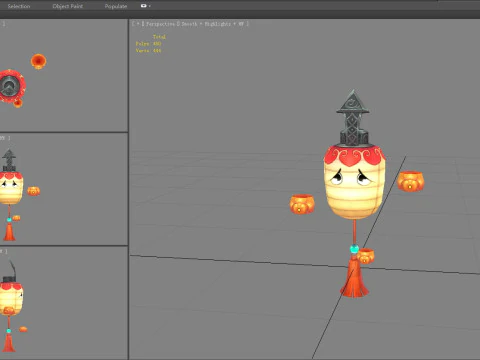 Cartoon Lantern character 3D Model