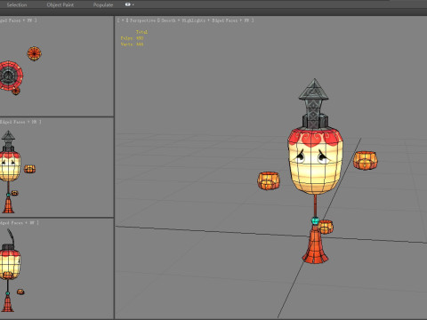 Cartoon Lantern character Model 3D