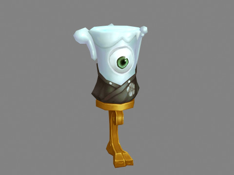 Cartoon candle holder monster - one-eyed monster 3D Model