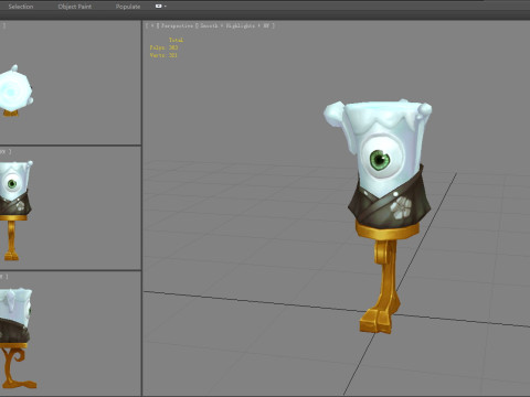 Cartoon candle holder monster - one-eyed monster Modèle 3D