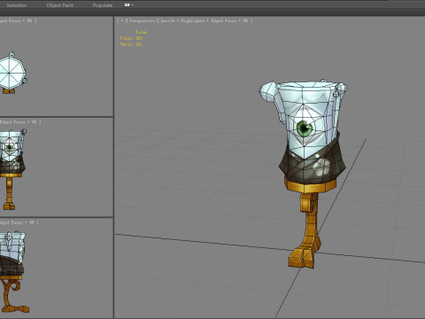 Cartoon candle holder monster - one-eyed monster Modèle 3D