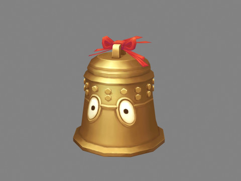 Cartoon copper bell character 3D 모델