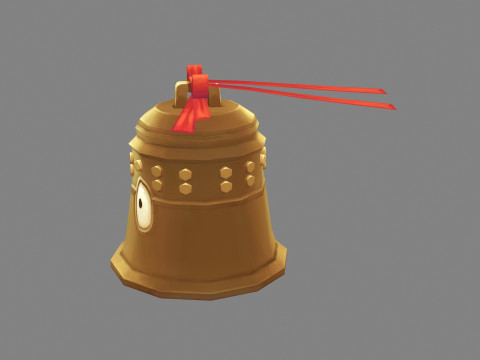 Cartoon copper bell character Modello 3D