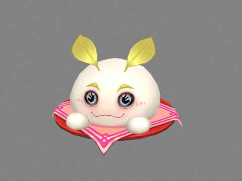 Cartoon Food Mascot - bun - ravioli 3D 모델