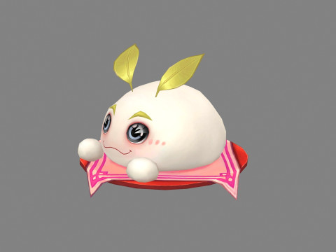 Cartoon Food Mascot - bun - ravioli 3D Модель