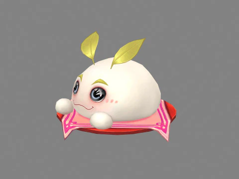 Cartoon Food Mascot - bun - ravioli 3D Model