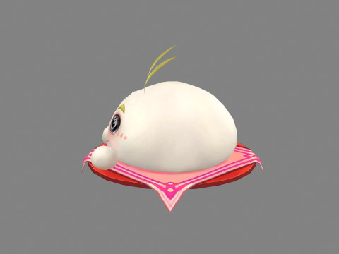 Cartoon Food Mascot - bun - ravioli 3D Модель