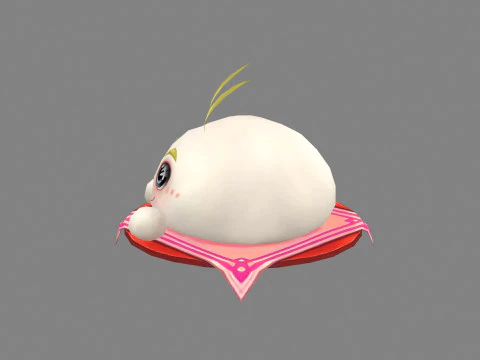 Cartoon Food Mascot - bun - ravioli 3D Model