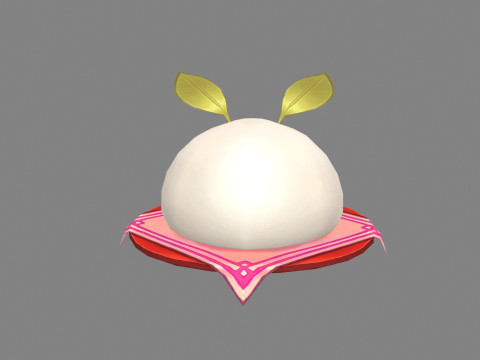 Cartoon Food Mascot - bun - ravioli 3D Модель