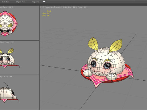 Cartoon Food Mascot - bun - ravioli 3D Модель