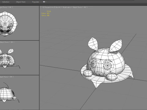 Cartoon Food Mascot - bun - ravioli 3D Model