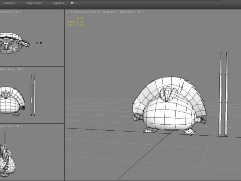 Cartoon Food Mascot - Dumpling - Chopsticks 3D Model