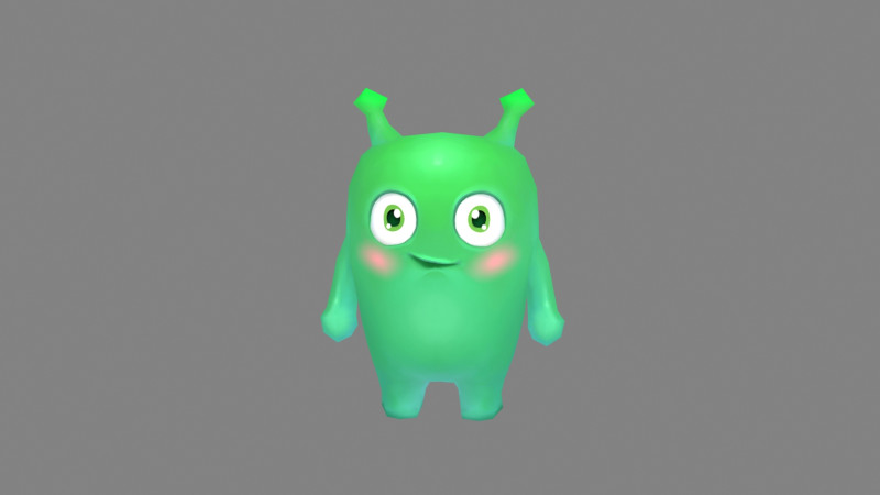 Cartoon Alien - green mascot Modello 3D .c4d .max .obj .3ds .fbx .stl .blend